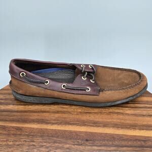 Sperry Top-Sider Boat Shoes Men's 11 M Brown Leather 2-Eye Lace Up Casual Deck